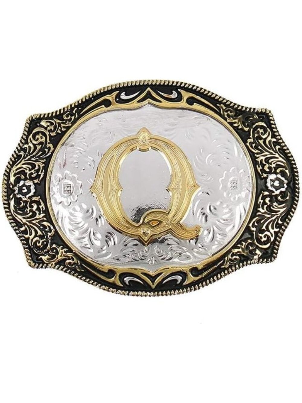unisex Q Imported Cowboy Rodeo Gold Initial Letter Belt Buckle